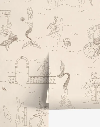 Shop Mermaid Toile Wallpaper