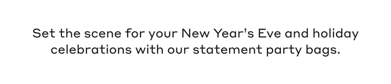 Set the scene for your New Year's Eve and holiday celebrations with our statement party bags.