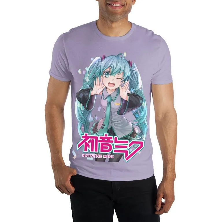 Hatsune Miku Anime Purple Graphic T-Shirt GameStop Exclusive