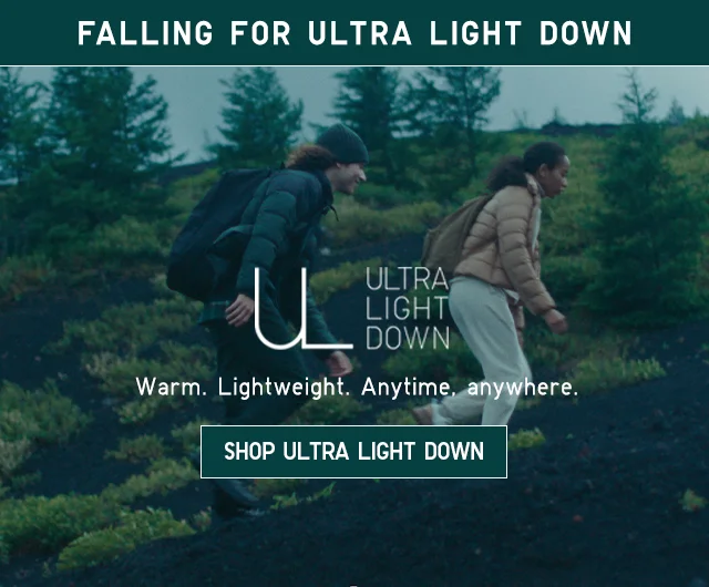 BANNER 2 - FALLING FOR ULTRA LIGT DOWN. SHOP ULTRA LIGHT DOWN.