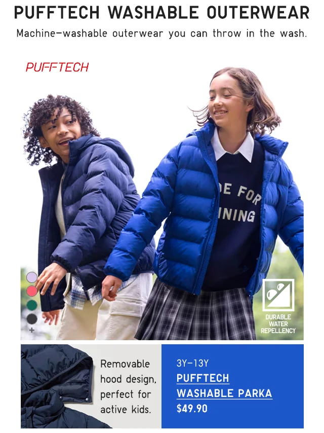 PDP7 - KIDS PUFFTECH WASHABLE PARKA