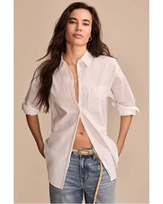 OVERSIZED BUTTON BACK TOP