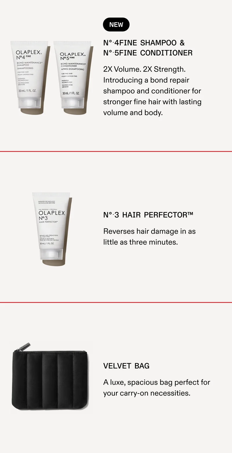 No.4Fine Shampoo & No.5Fine Conditioner | No.3 Hair Perfector | Velvet Bag