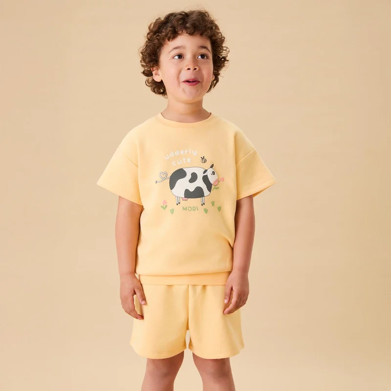 Image of Udderly Cute Short Sleeve Sweater & Shorts Outfit