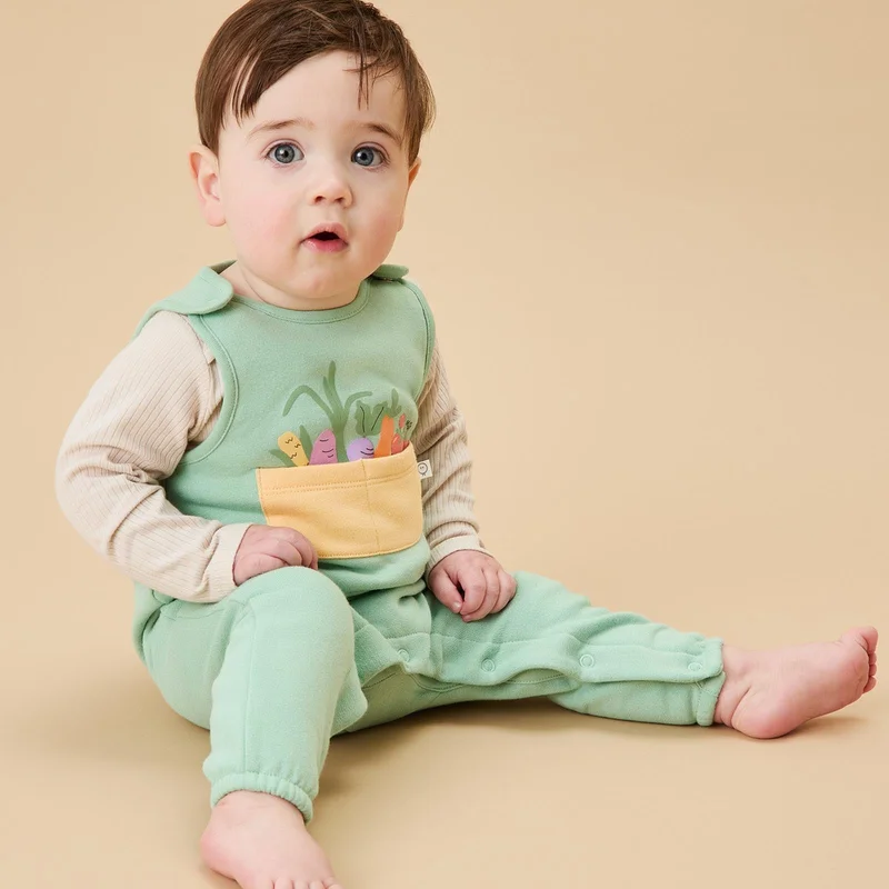 Image of Veg Patch Overalls & Ribbed Bodysuit Outfit