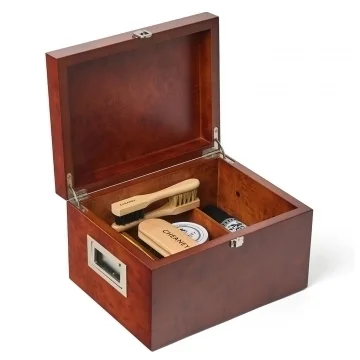 Wooden Valet Shoe Care Box