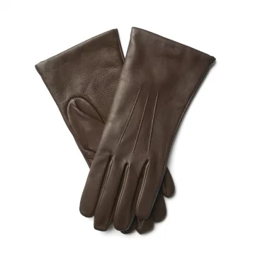 Maisie Women's Cashmere-Lined Brown Leather Gloves