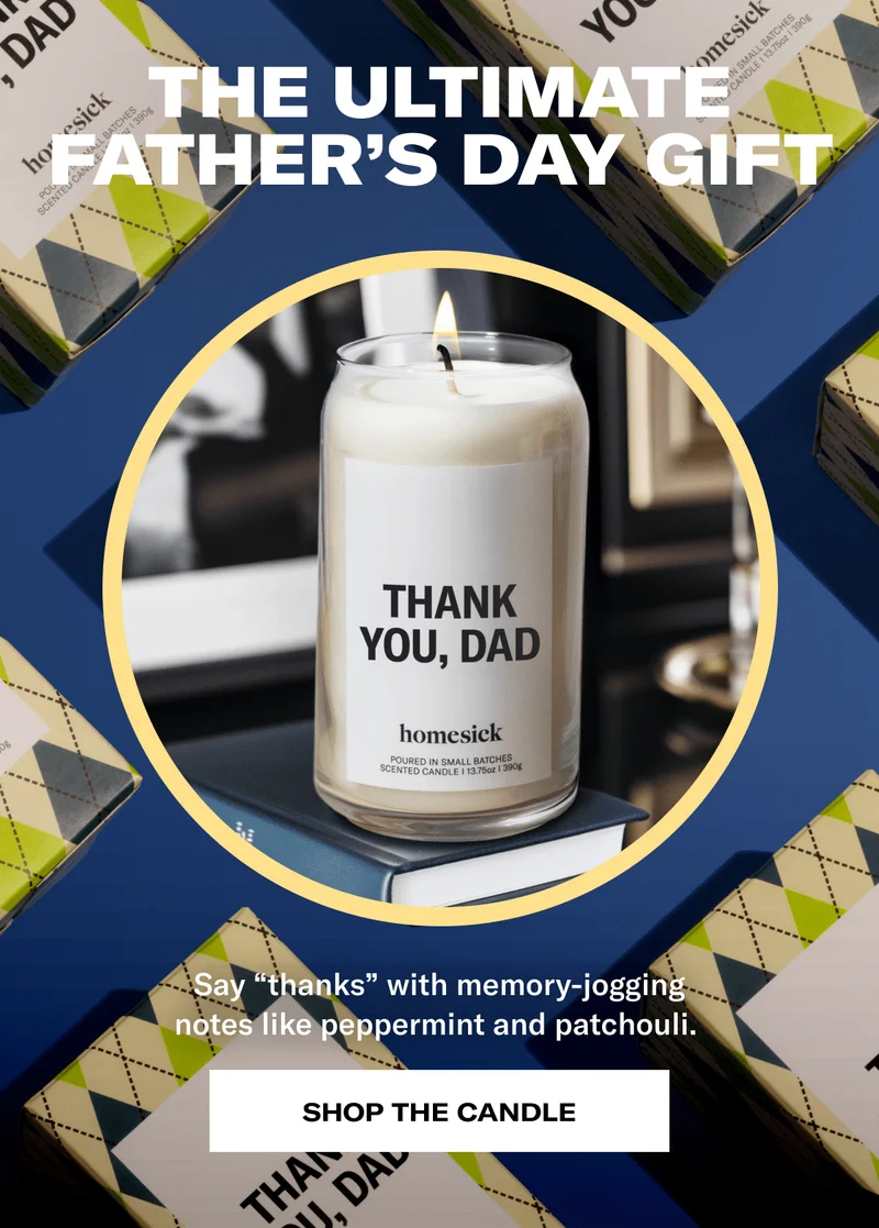 The ultimate Father's Day gift | Say “thanks” with memory-jogging notes like peppermint and patchouli.&nbsp;| Shop the candle