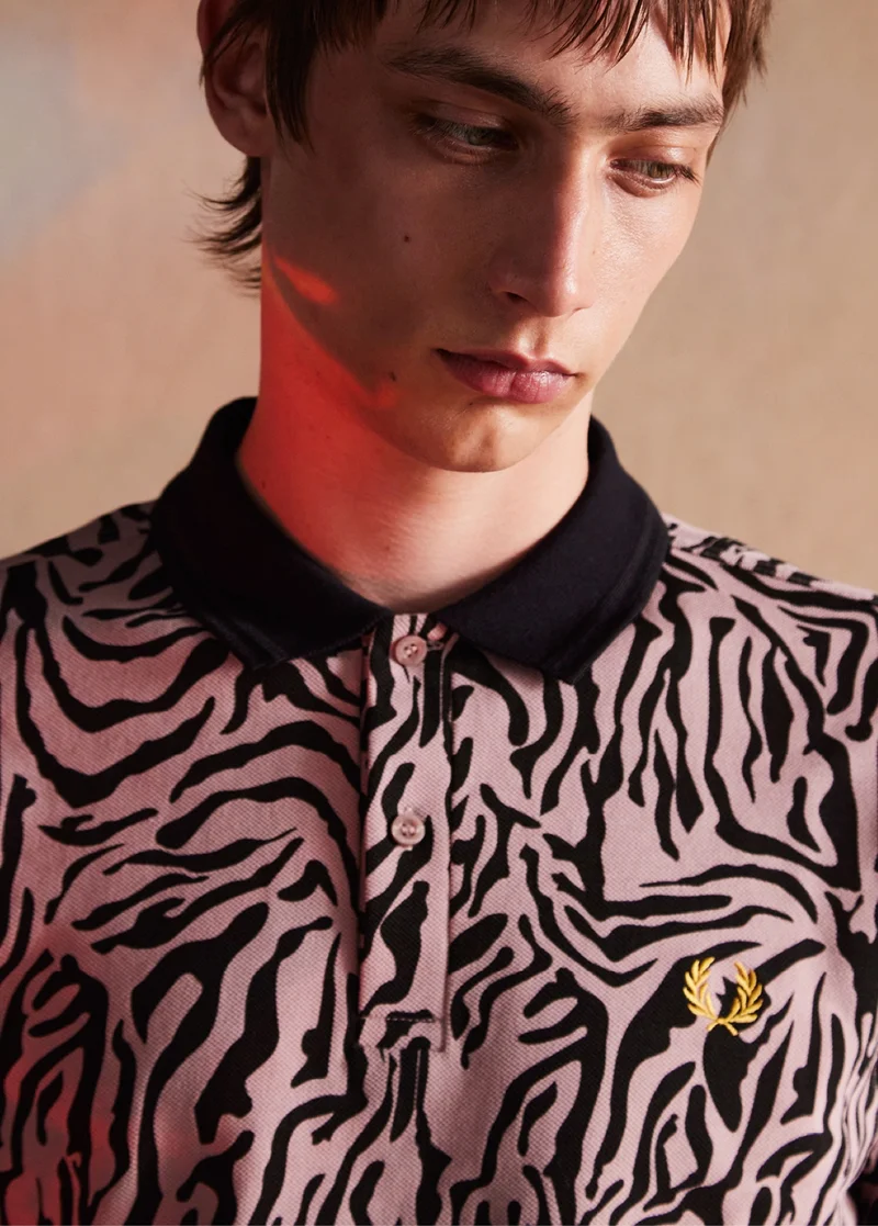 Pink Zebra Print Fred Perry Shirt