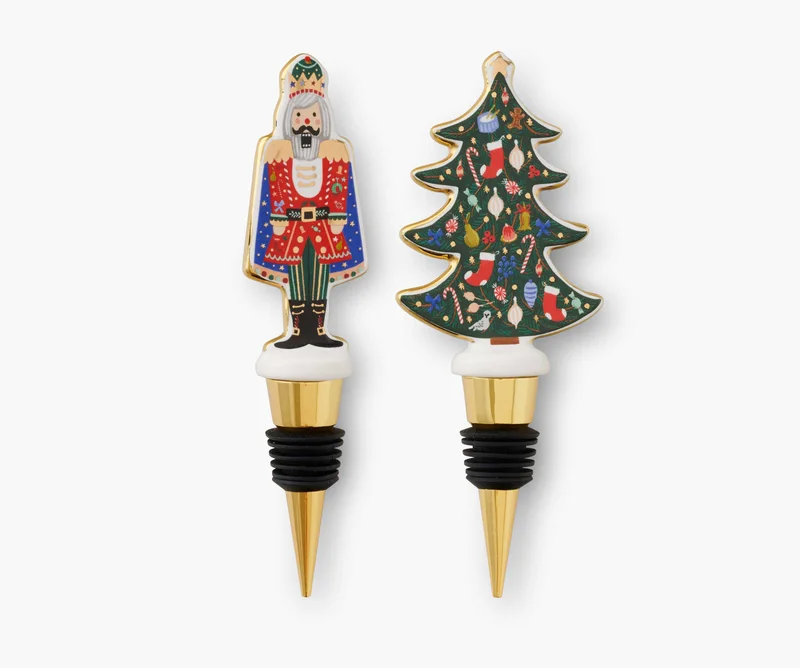 Image of Porcelain Wine Stopper Set - Nutcracker
