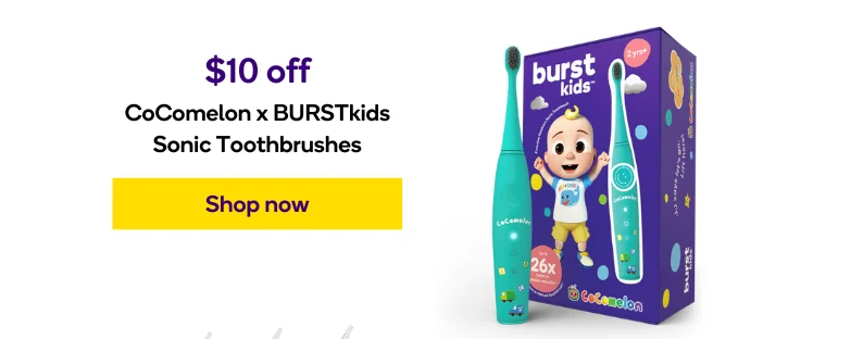 Take $10 off CoComelon x BURSTkids Sonic Toothbrushes