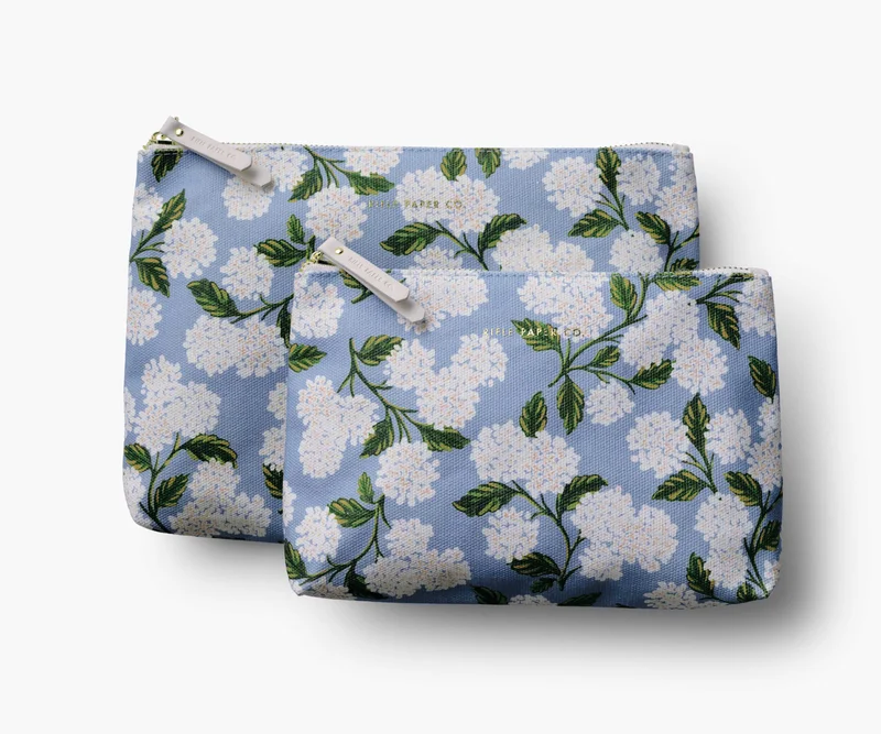 Image of Zippered Pouch Set - Hydrangea