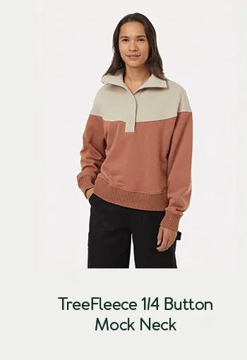 TreeFleece 1/4. Button Mock Neck