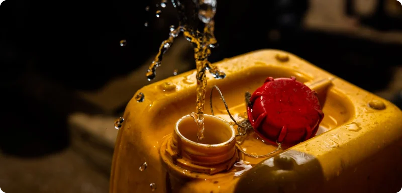 Water being poured into a jerry can.