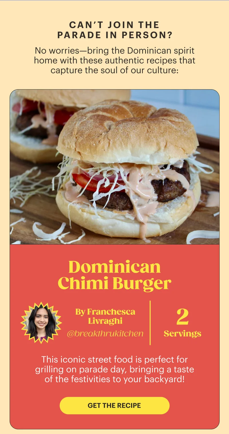 Dominican Chimi Burger GET THE RECIPE