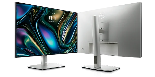 Front and rear images of a Dell UltraSharp 24 inch monitor.