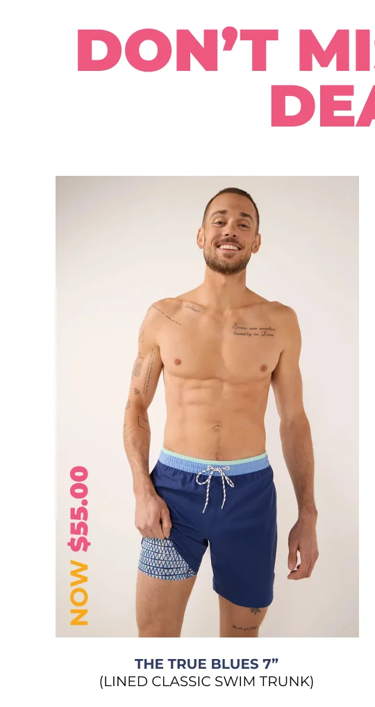 Lined Classic Swim Trunk: The True Blues 7"