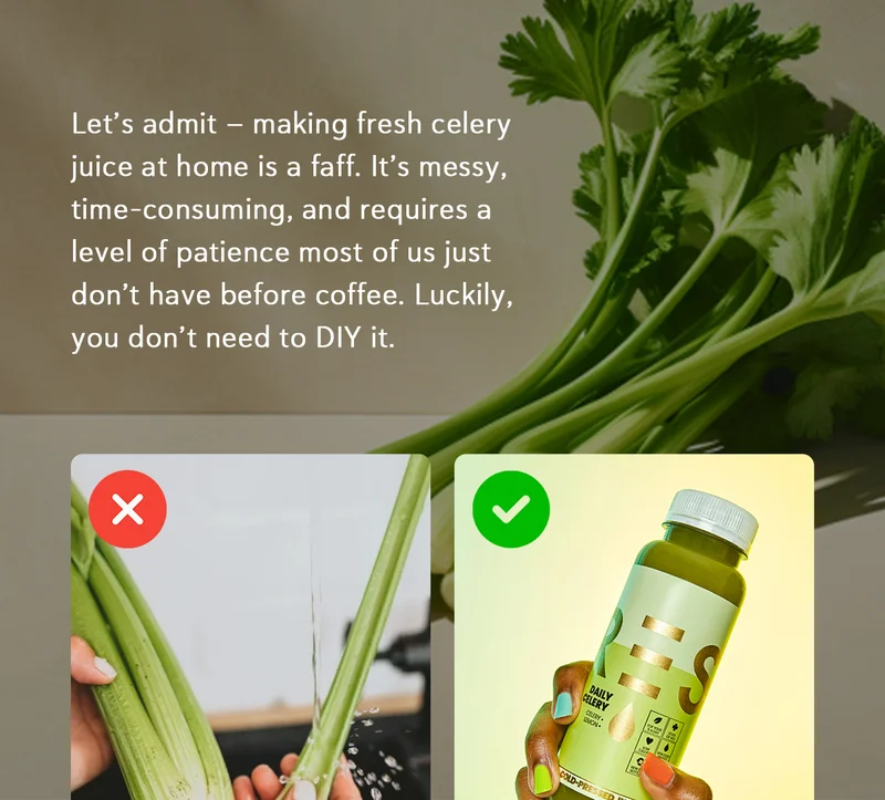 Let’s admit – making fresh celery juice at home is a faff. It’s messy, time-consuming, and requires a level of patience most of us just don’t have before coffee. Luckily, you don’t need to DIY it.