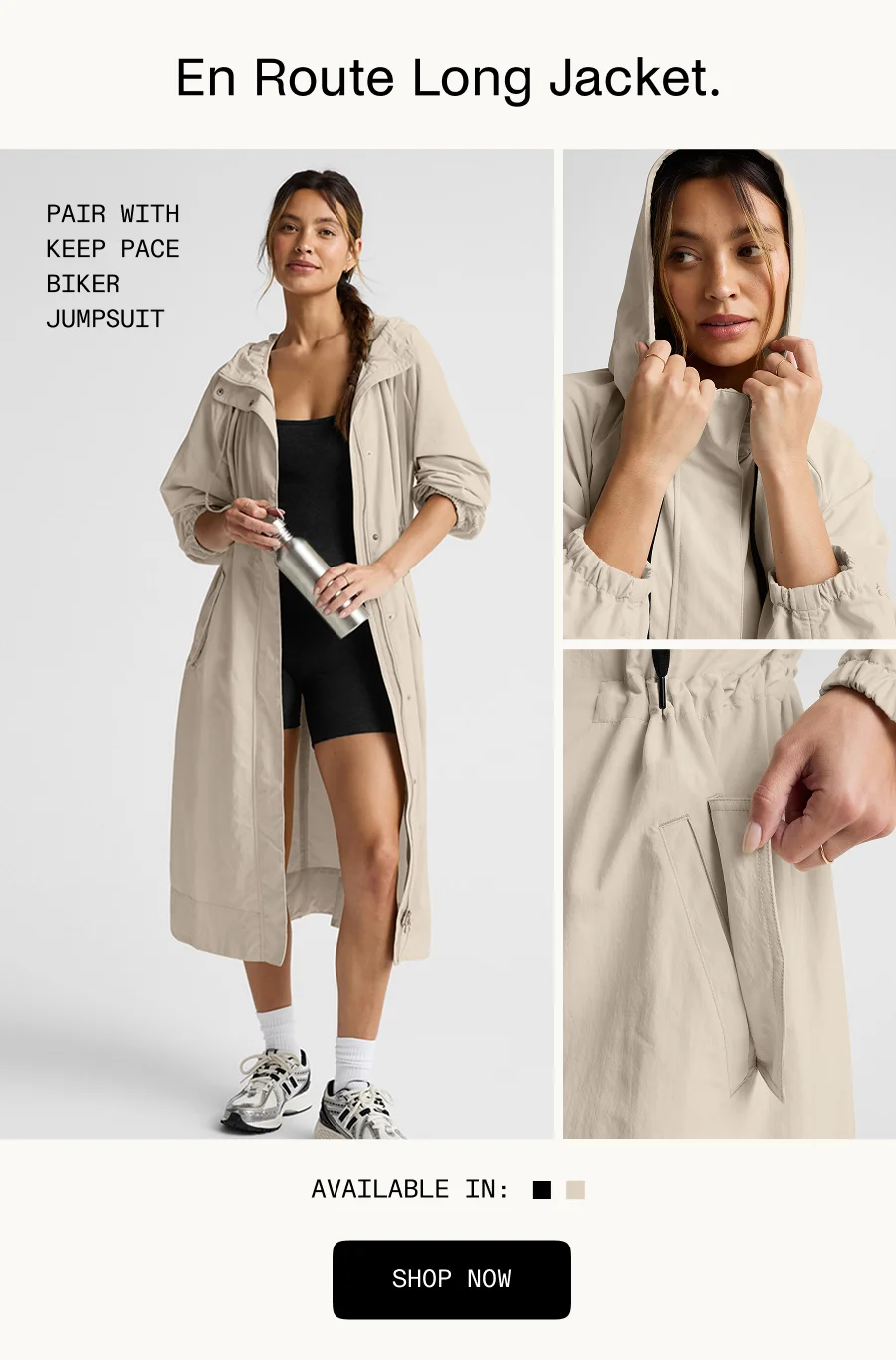 En Route Long Jacket in Sand
