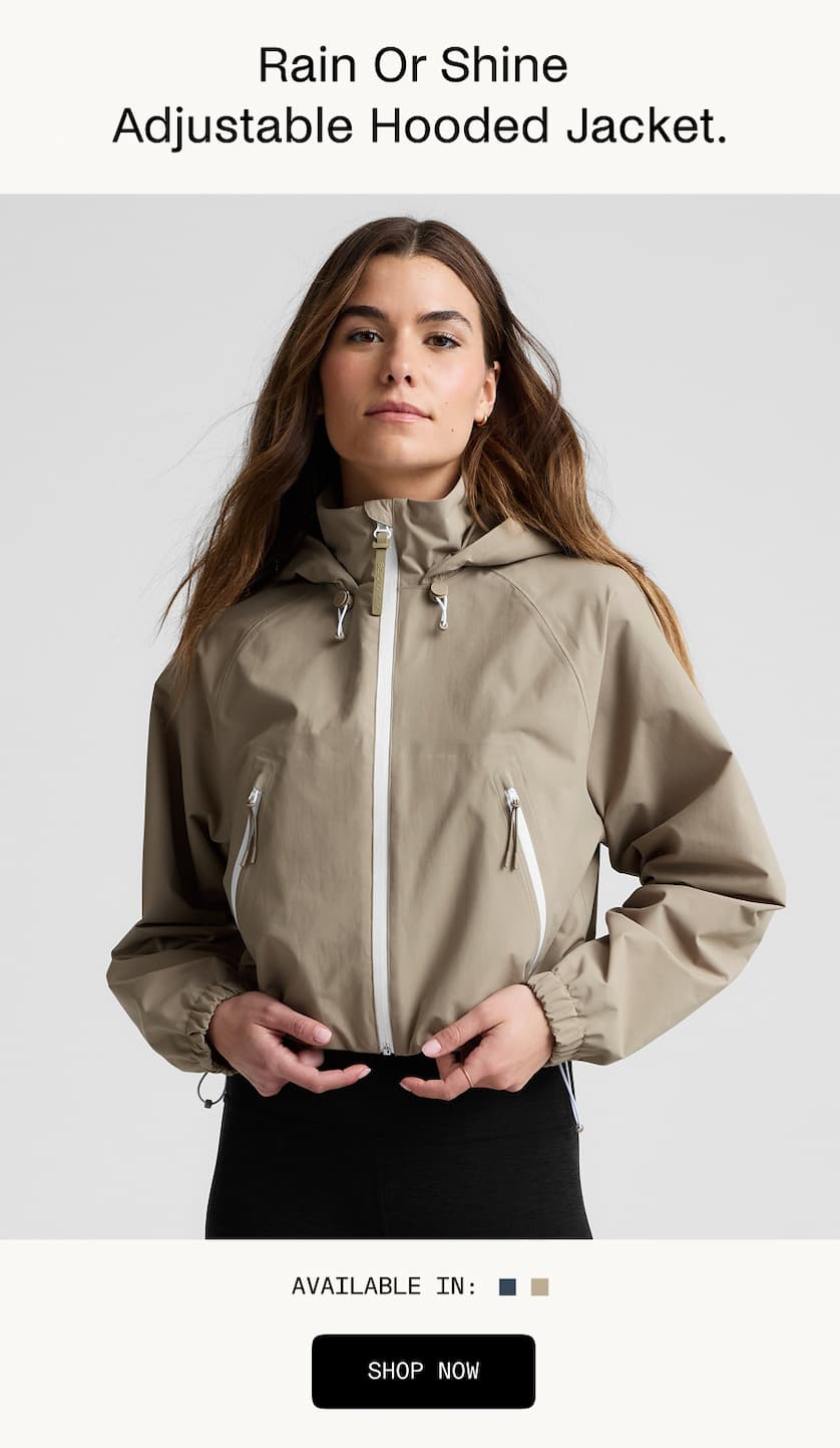 Rain Or Shine Adjustable Hooded Jacket in Tan