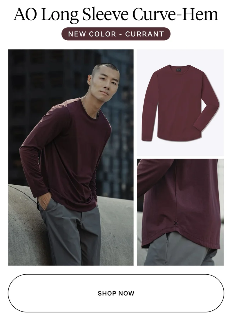 AO Long Sleeve Curve-Hem Tee