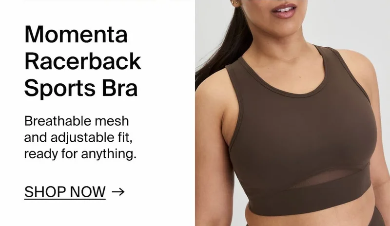 Momenta Racerback Sports Bra. SHOP NOW →