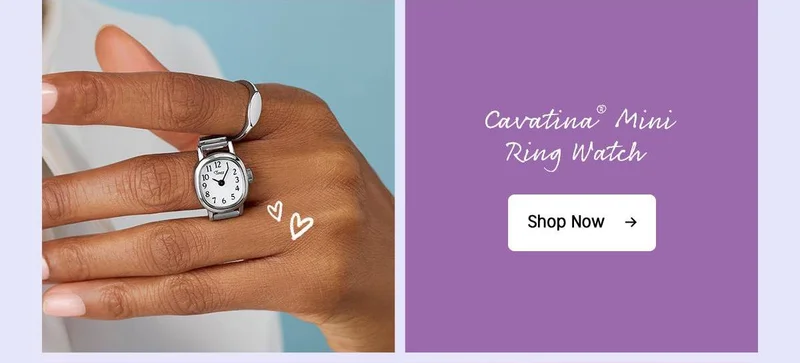 Shop Now (Cavatina Mini Ring Watch) - Timex