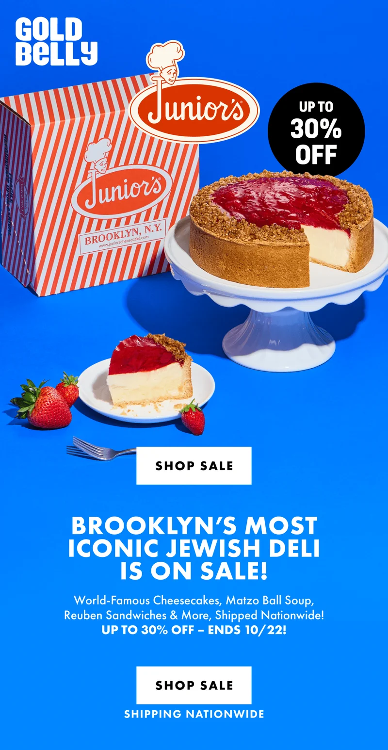 Up to 30% Off Junior's Cheesecake & Restaurant Up to 30% Off Junior's Cheesecake & Restaurant