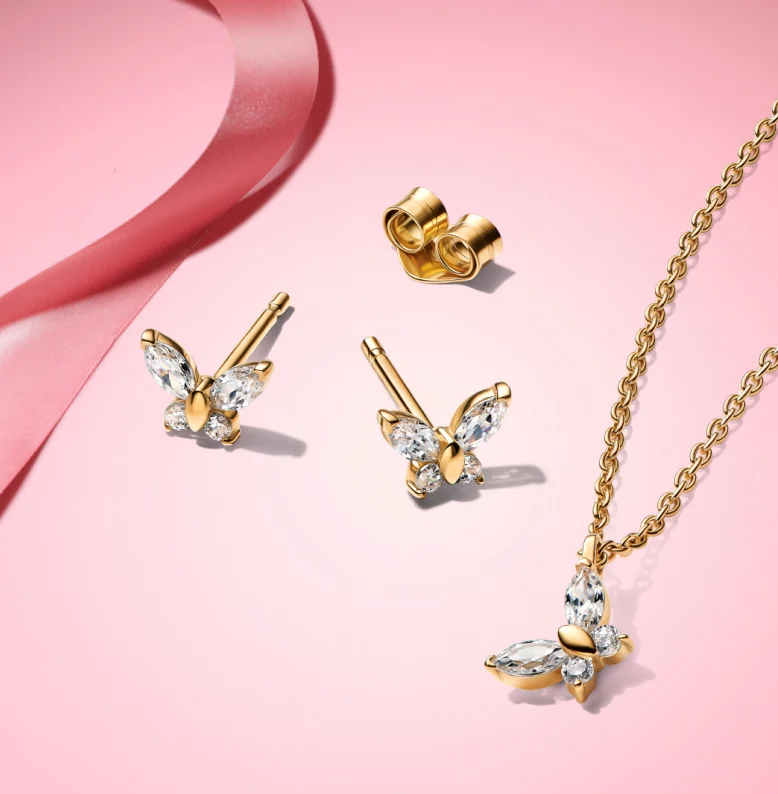 Golden Butterfly Jewelry Gift Set