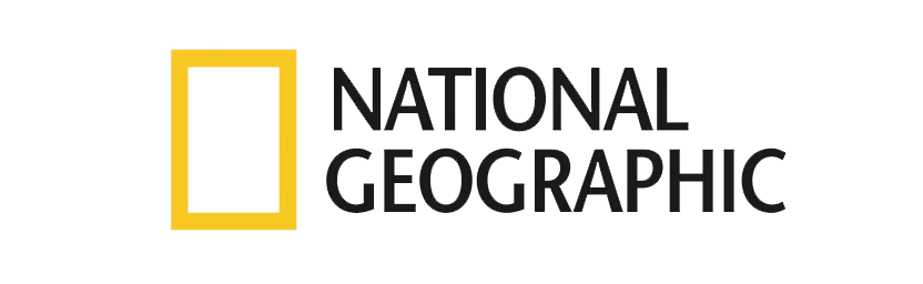 Logo of National Geographic on a white background