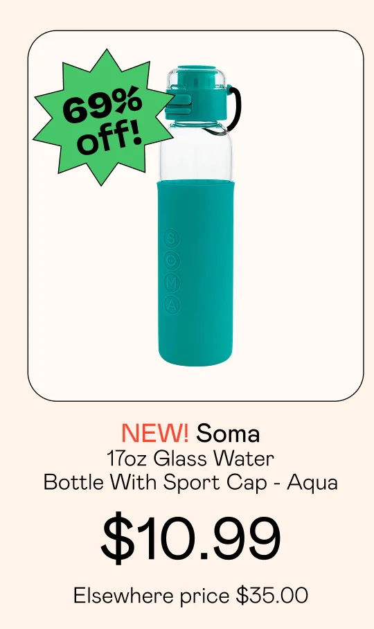 17oz Glass Water Bottle With Sport Cap - Aqua