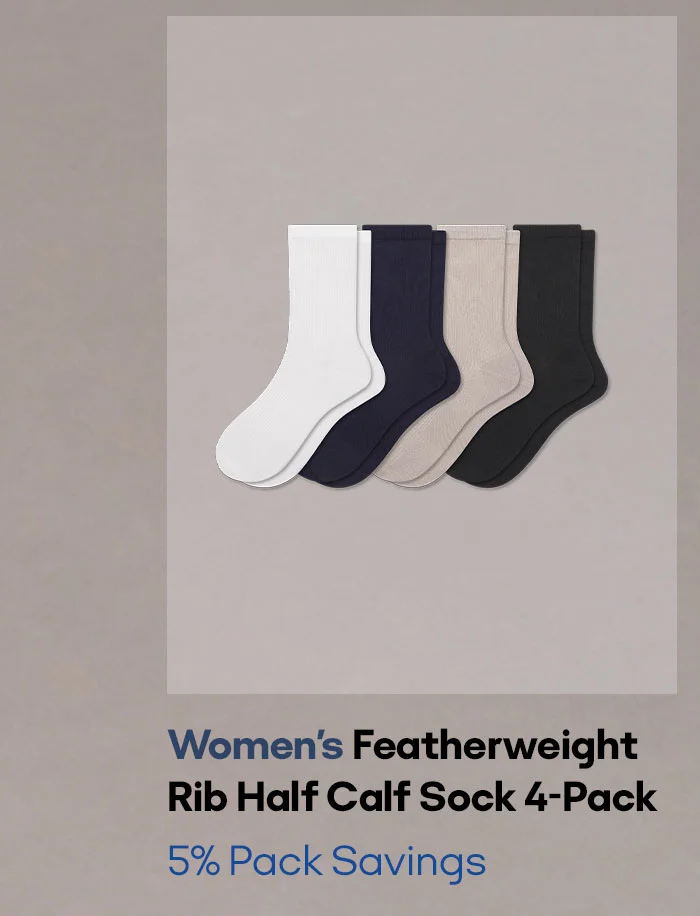 Women's Featherweight Rib Half Calf Sock 4-Pack 5% Pack Savings