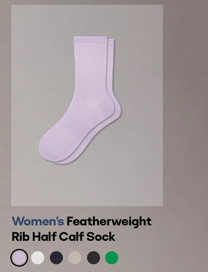 Women's Featherweight Rib Half Calf Sock