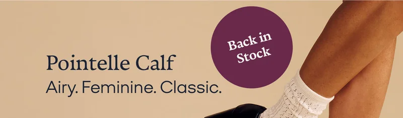 Back in Stock. Pointelle Calf Airy. Feminine. Classic.