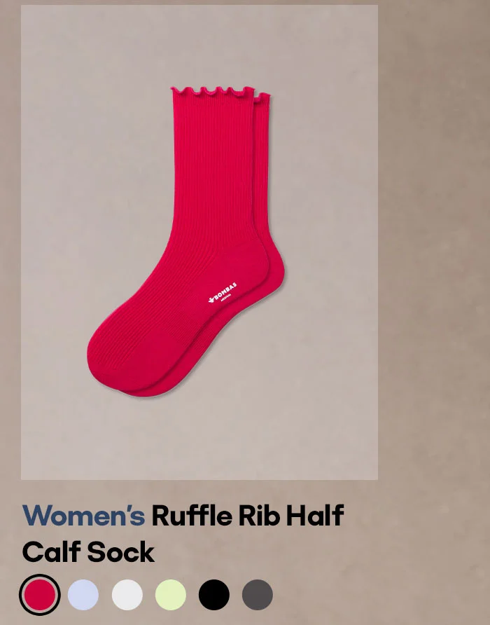 Women's Ruffle Rib Half Calf Sock