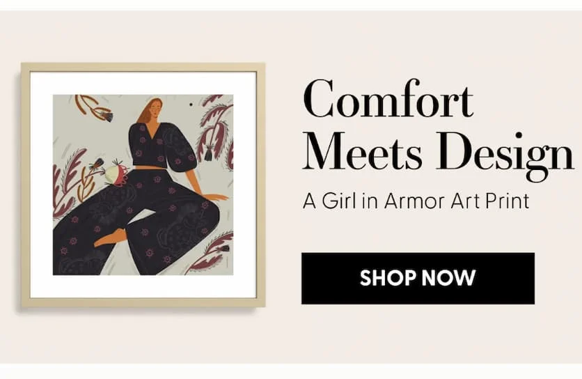 a girl in armor Art Print