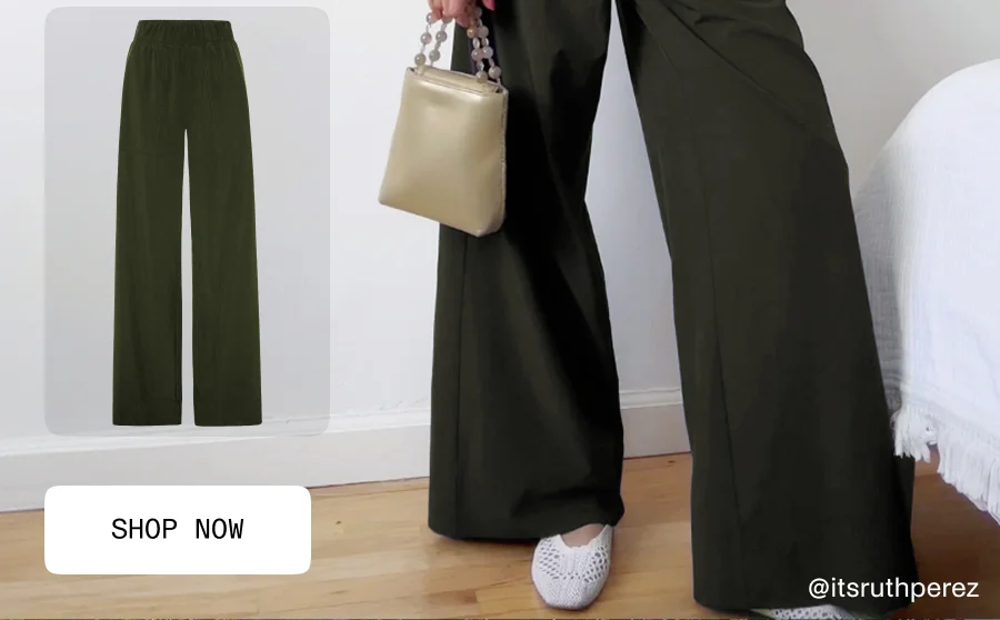 Easy Wide Leg Pant in Olive Ink