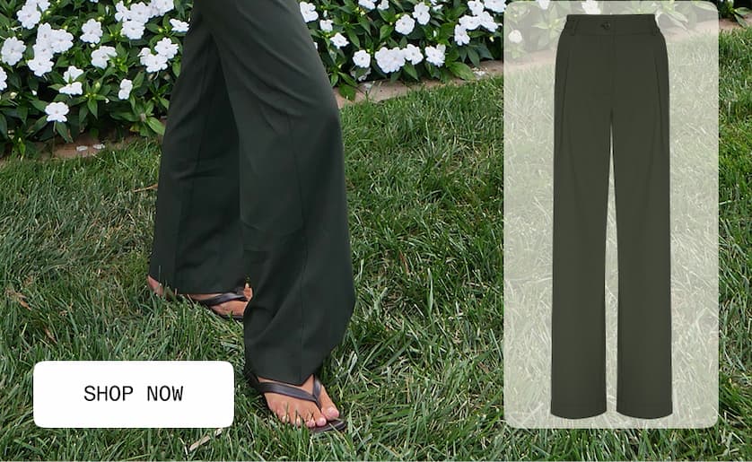 Status Wide Leg Trouser in Olive Ink