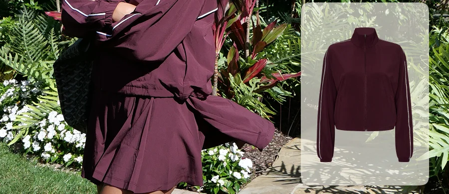 Track Jacket in Dark Cherry