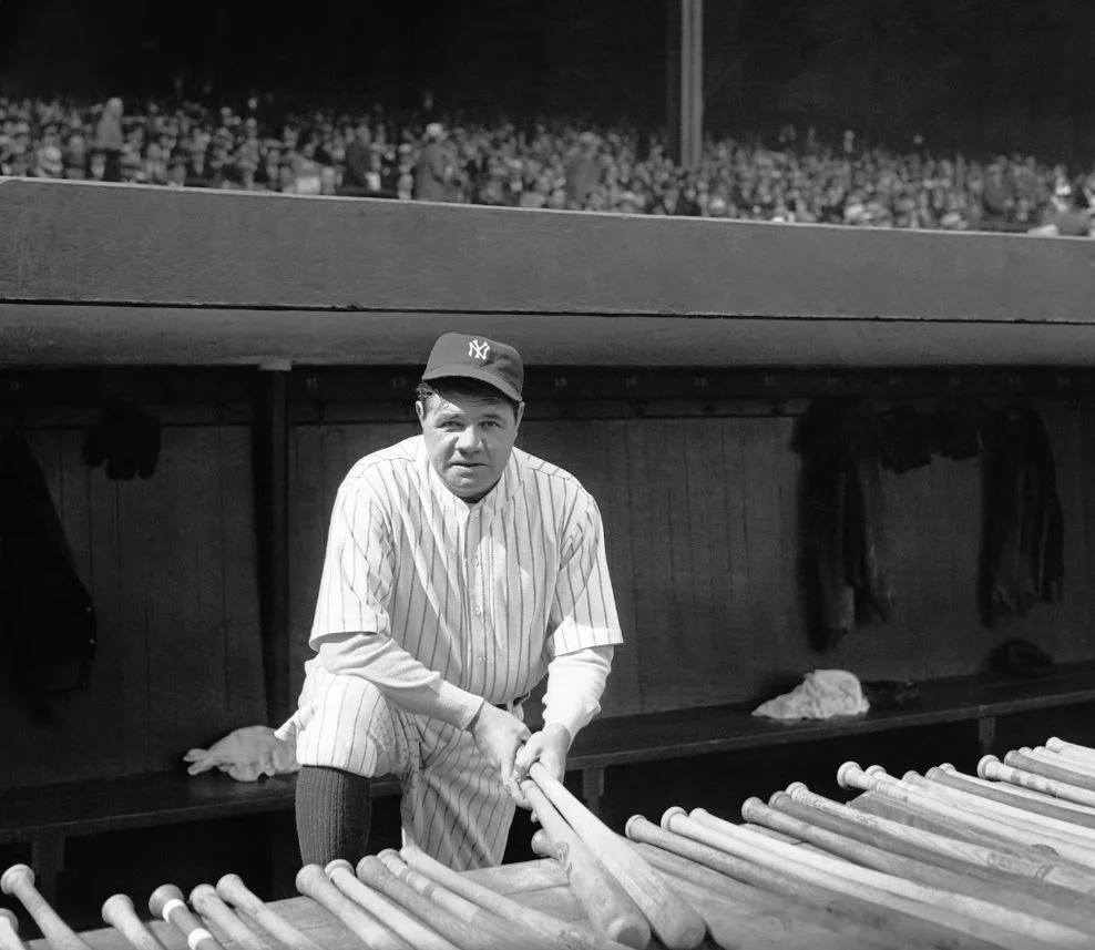 Babe Ruth during a season opener at Yankee Stadium.