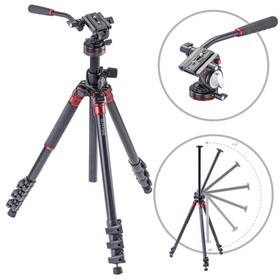 3Pod Orbit 4-Section Aluminum Tripod, Bundle w/Q2 Lightweight Fluid Video Head