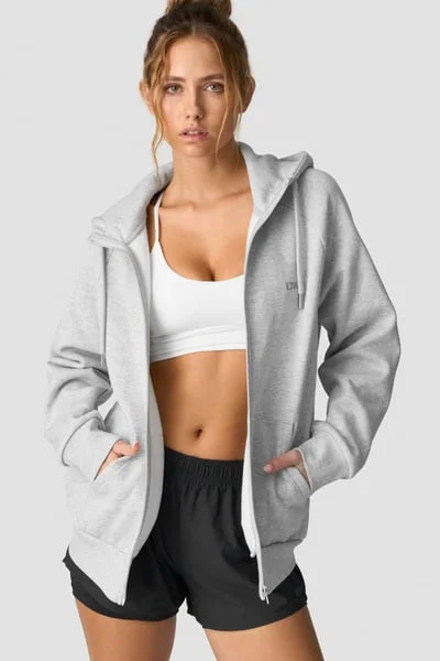 Image of Everyday Zip Hoodie Wmn Light Grey Melange