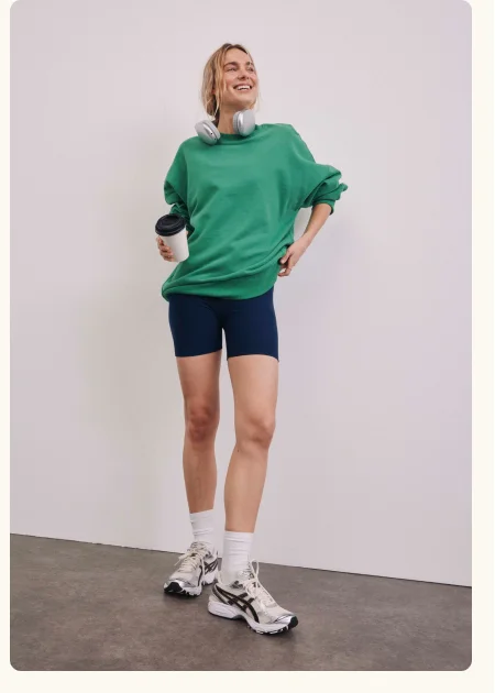 LuxeFleece Oversized Sweatshirt in Home Court Green