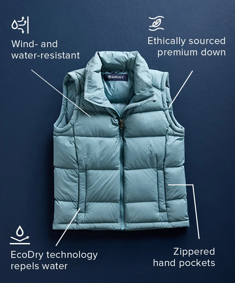 Wind- and waterresistant. Ethically sourced premium down