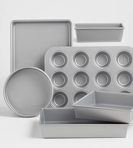 Crate & Barrel Silver Bakeware 6-Piece Set