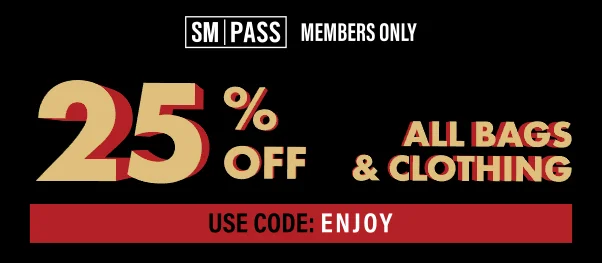 25% Off All Bags & Clothing