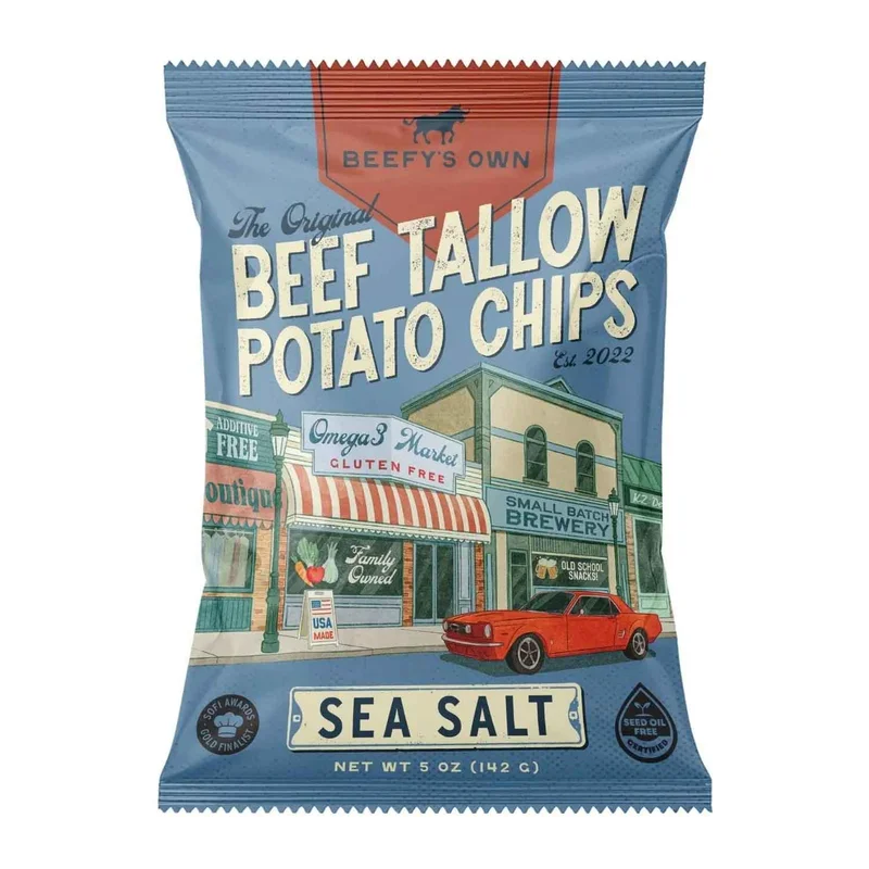 Beef Tallow Potato Chips, Sea Salt, 5 Oz