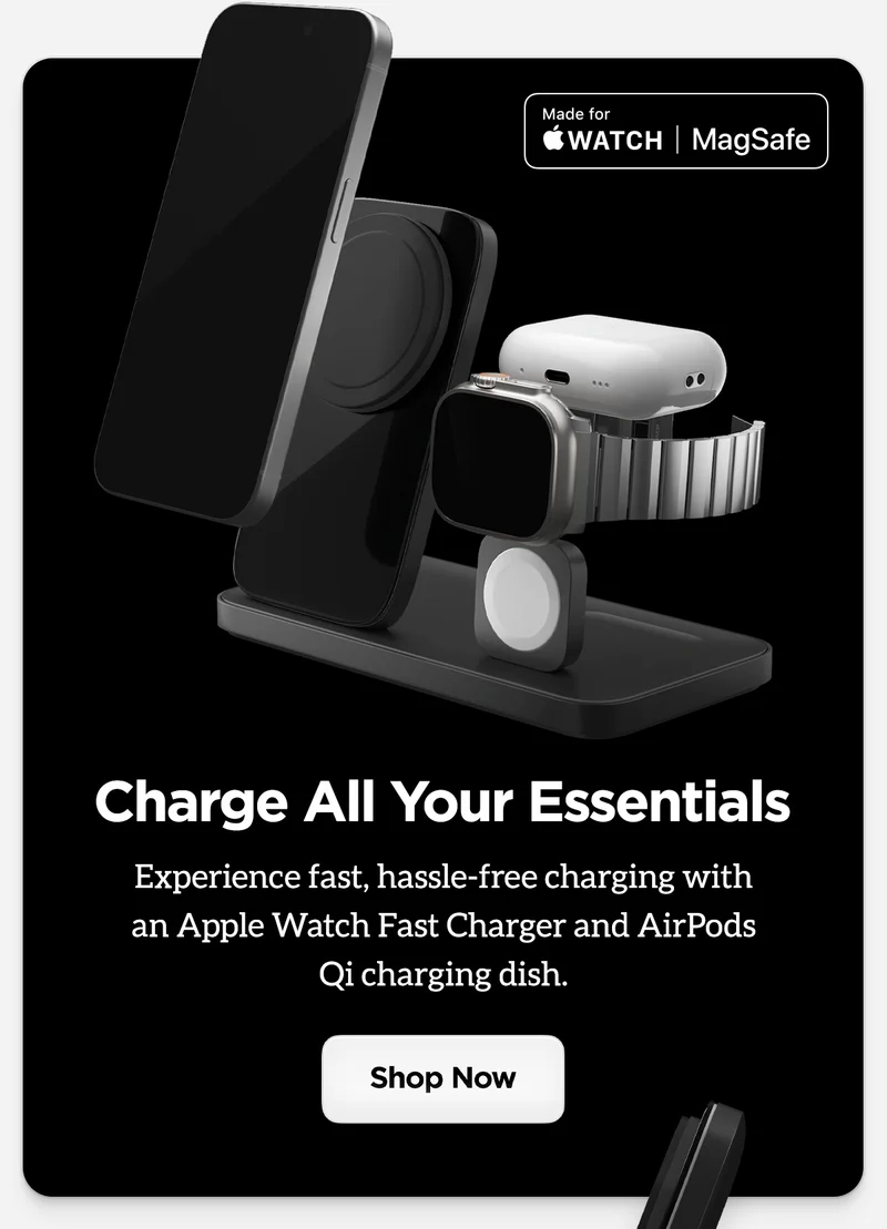 Charge All Your Essentials. Experience fast, hassle-free charging with an Apple Watch Fast Charger and AirPods Qi charging dish. Shop Now.