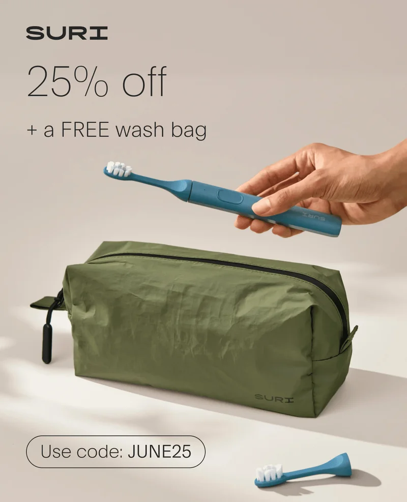 SURI - 25% off + a FREE wash bag - Use code: discount code
