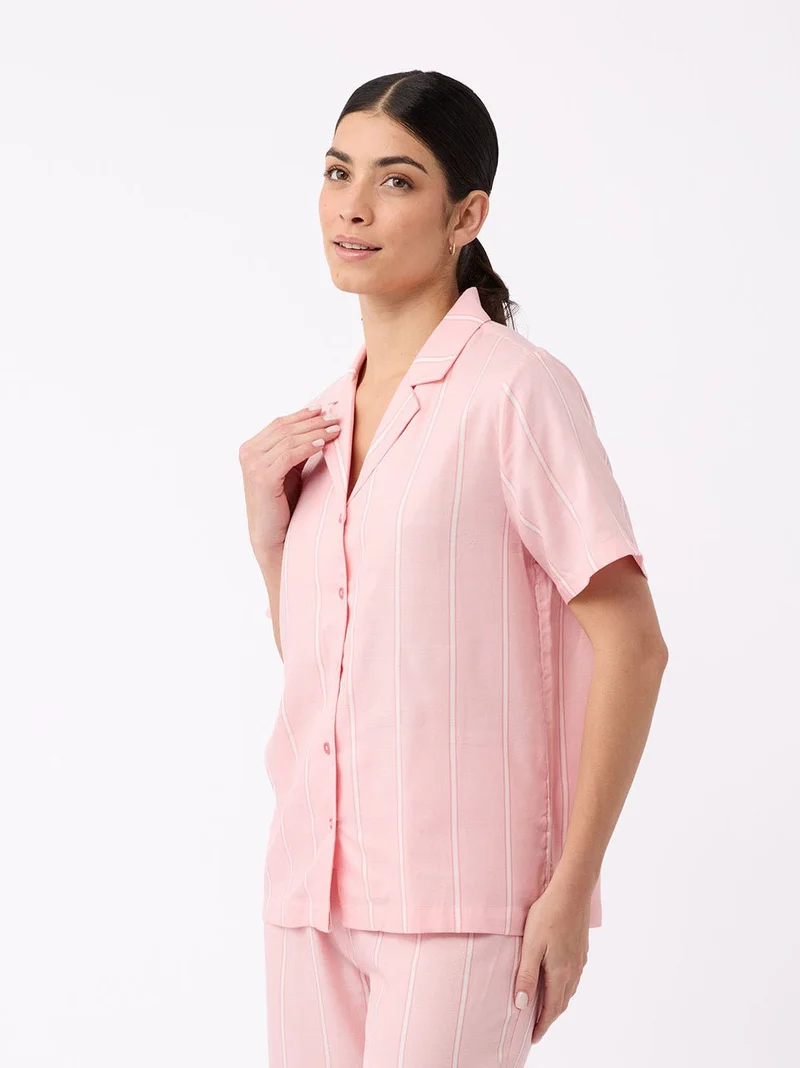Image of Women's Soft Woven Short Sleeve Pajama Top - Last Chance